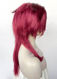 League of Legends LOL Arcane Vi Two Tone Red Straight Lace Front Synthetic Wig LN6041A