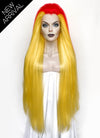 Marvel Scream Donna Diego Yellow Mixed Red Straight Lace Front Synthetic Wig LN6042