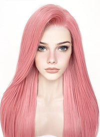 Pastel Pink Straight Lace Front Synthetic Wig LW238B