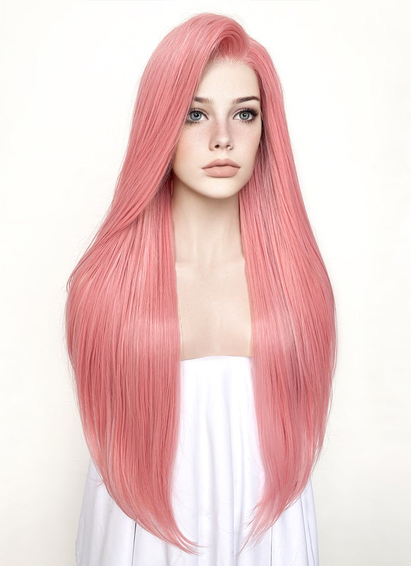 Pastel Pink Straight Lace Front Synthetic Wig LW238B Wig Is Fashion