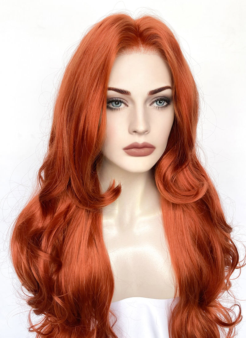 X-MEN 97 Jean Grey Ginger Wavy Lace Front Synthetic Hair Wig LW4037