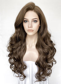 Brunette Wavy Lace Front Synthetic Wig LW4039