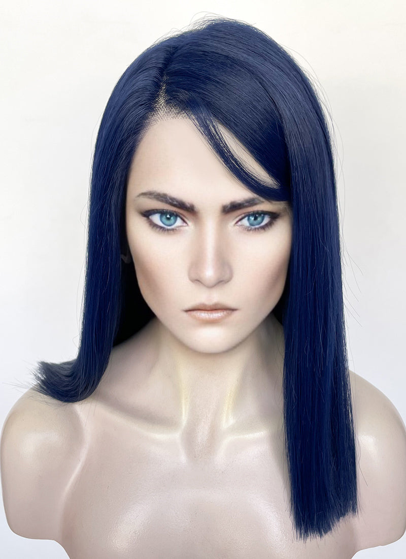 Arcane Caitlyn Kiramman Dark Blue Straight Lace Front Synthetic Wig LW4046