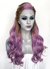 Baldur's Gate 3 Alfira Wavy Brown Mixed Purple Lace Front Synthetic Wig LW4047