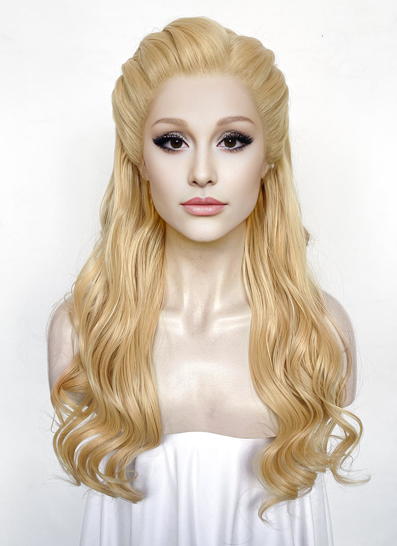 Wicked Glinda Blonde Wavy Lace Front Synthetic Hair Wig LW4048