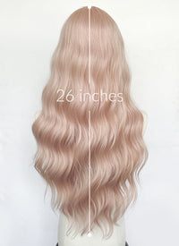 Pale Pink Wavy Synthetic Wig NL082