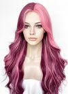 Purple With Pink Highlights Wavy Synthetic Wig NL088