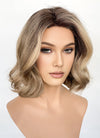 Brown Mixed Blonde With Dark Roots Wavy Synthetic Hair Wig NL1002