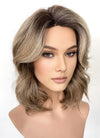 Brown Mixed Blonde With Dark Roots Wavy Synthetic Hair Wig NL1003