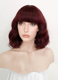 Dark Burgundy  Wavy Bob Synthetic Wig NS111