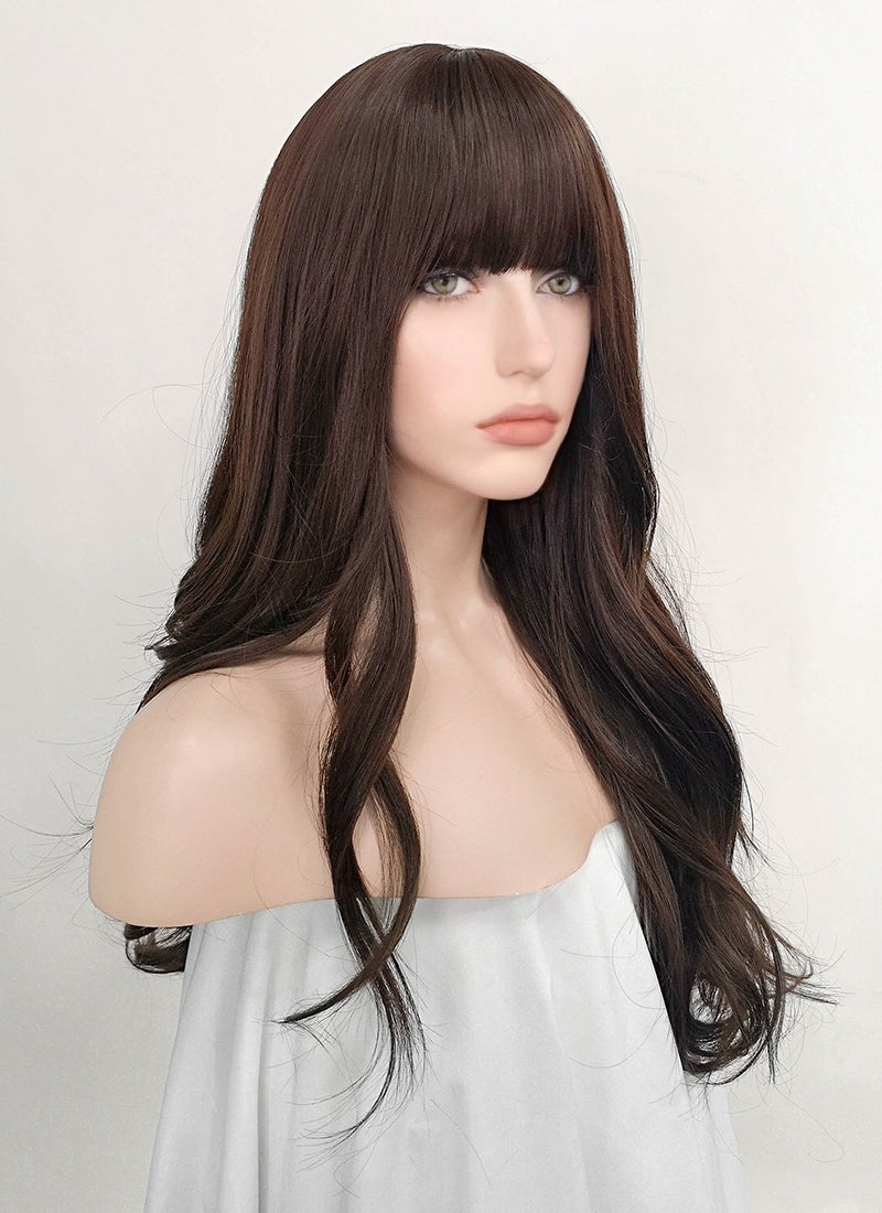 Brunette Wavy Synthetic Hair Wig NS291