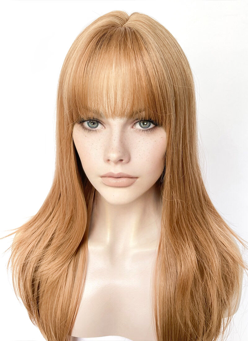 Golden Blonde Straight Synthetic Hair Wig NS530