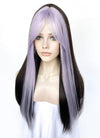 Purple Mixed Black Straight Synthetic Hair Wig NS538