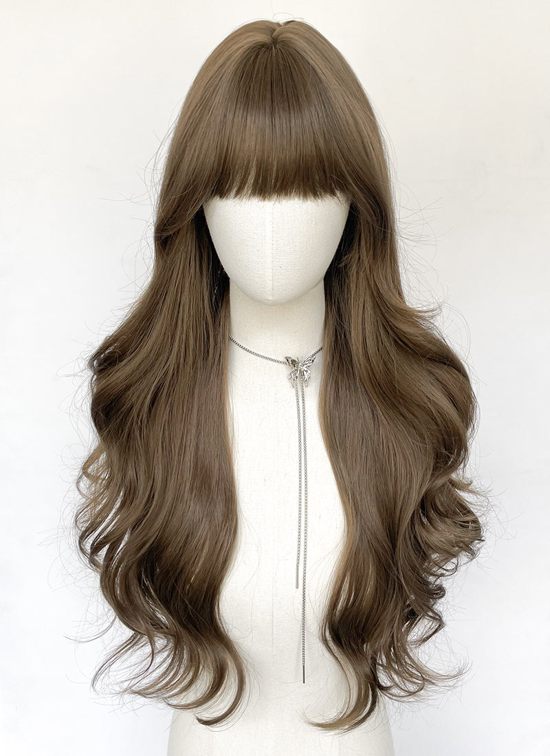 Brunette Wavy Synthetic Hair Wig NS542