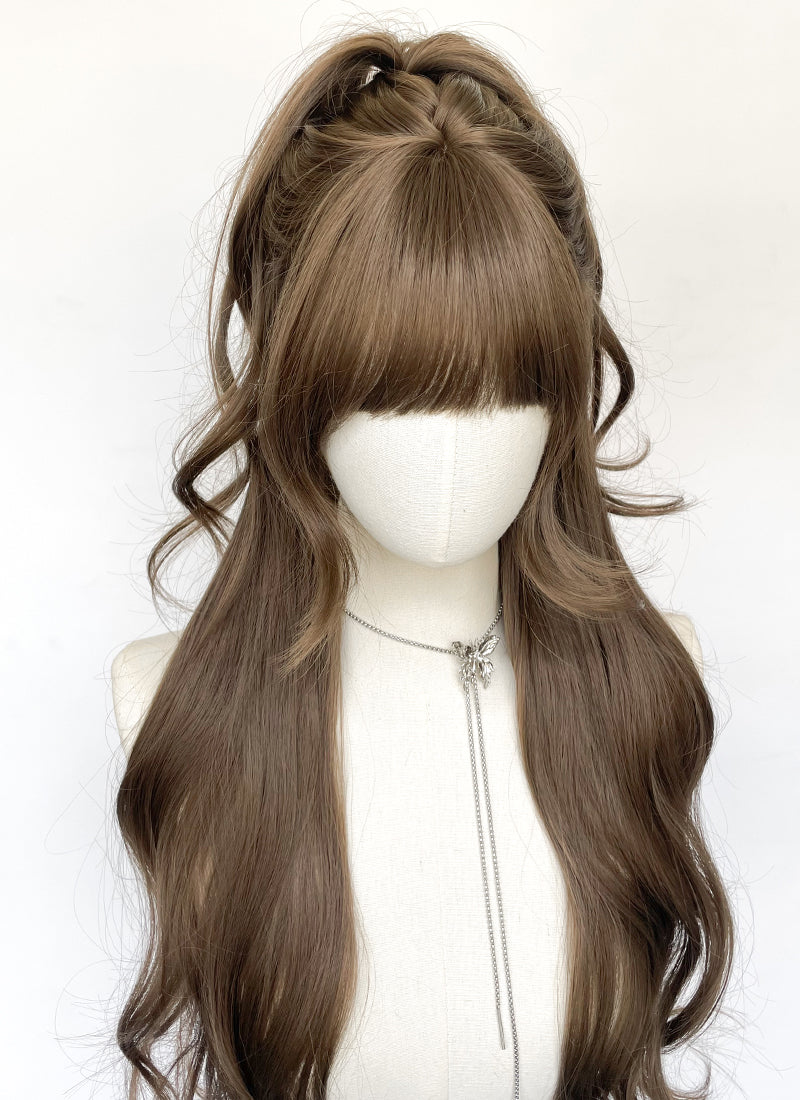 Brunette Wavy Synthetic Hair Wig NS542