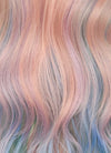 My Little Pony Princess Celestia Pink Rainbow Color Wavy Synthetic Wig NS550