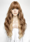 Brown Mixed Blonde Wavy Synthetic Hair Wig NS554