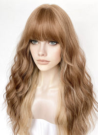 Brown Mixed Blonde Wavy Synthetic Hair Wig NS554