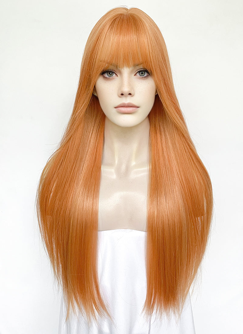 Orange Straight Synthetic Hair Wig NS564