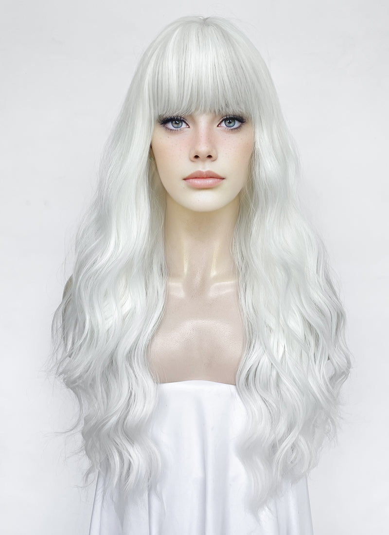 White Wavy Synthetic Hair Wig NS566