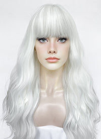 White Wavy Synthetic Hair Wig NS566