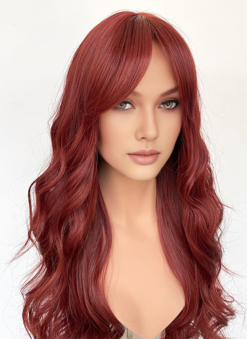 Red Wavy Synthetic Hair Wig NS568