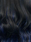 Blue Mixed Black Wavy Synthetic Hair Wig NS570