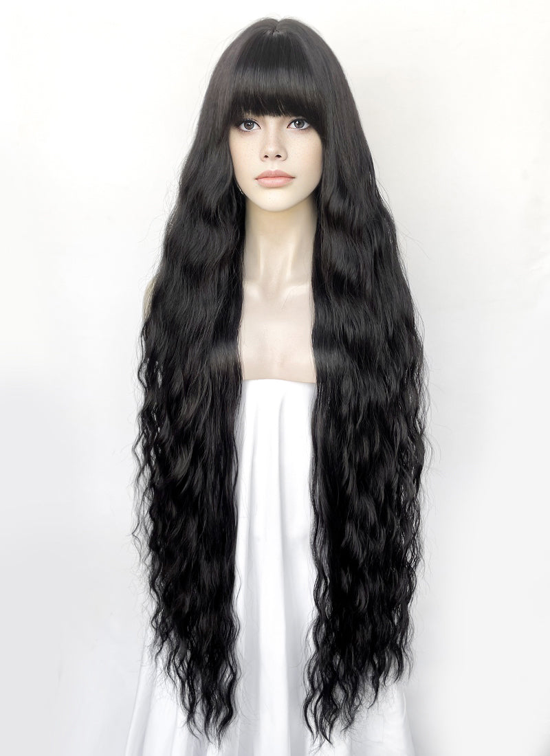 Black Wavy Synthetic Hair Wig NS572