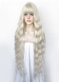 Platinum Blonde Wavy Synthetic Hair Wig NS579