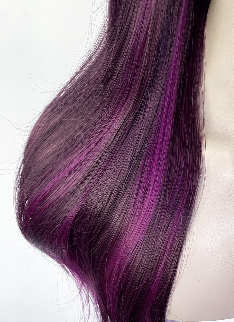 Mixed Purple Wavy Synthetic Hair Wig NS581