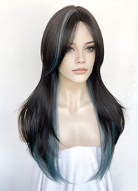 Black Blue Ombre Straight Synthetic Hair Wig NS585