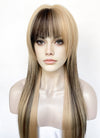 Medium Blonde Mixed Black Straight Synthetic Hair Wig NS588