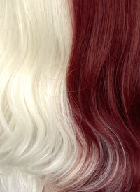 Red Blonde Split Color Wavy Synthetic Hair Wig NS594