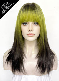 Green Black Ombre Straight Synthetic Hair Wig NS596