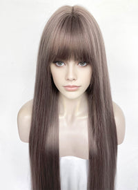 Ash Purple Straight Synthetic Hair Wig NS597