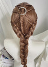 Chestnut Brown Braided Lace Front Synthetic Wig LF2502