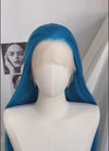 League of Legends LOL Arcane Jinx Turquoise Blue Straight Lace Front Synthetic Wig LN6020