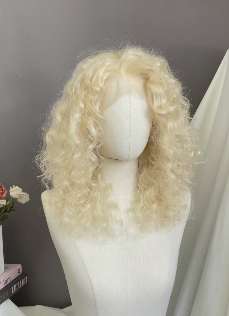 Blonde Curly Lace Front Synthetic Hair Wig LF8020