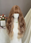 Brown Mixed Blonde Wavy Synthetic Hair Wig NS554