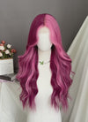 Purple With Pink Highlights Wavy Synthetic Wig NL088