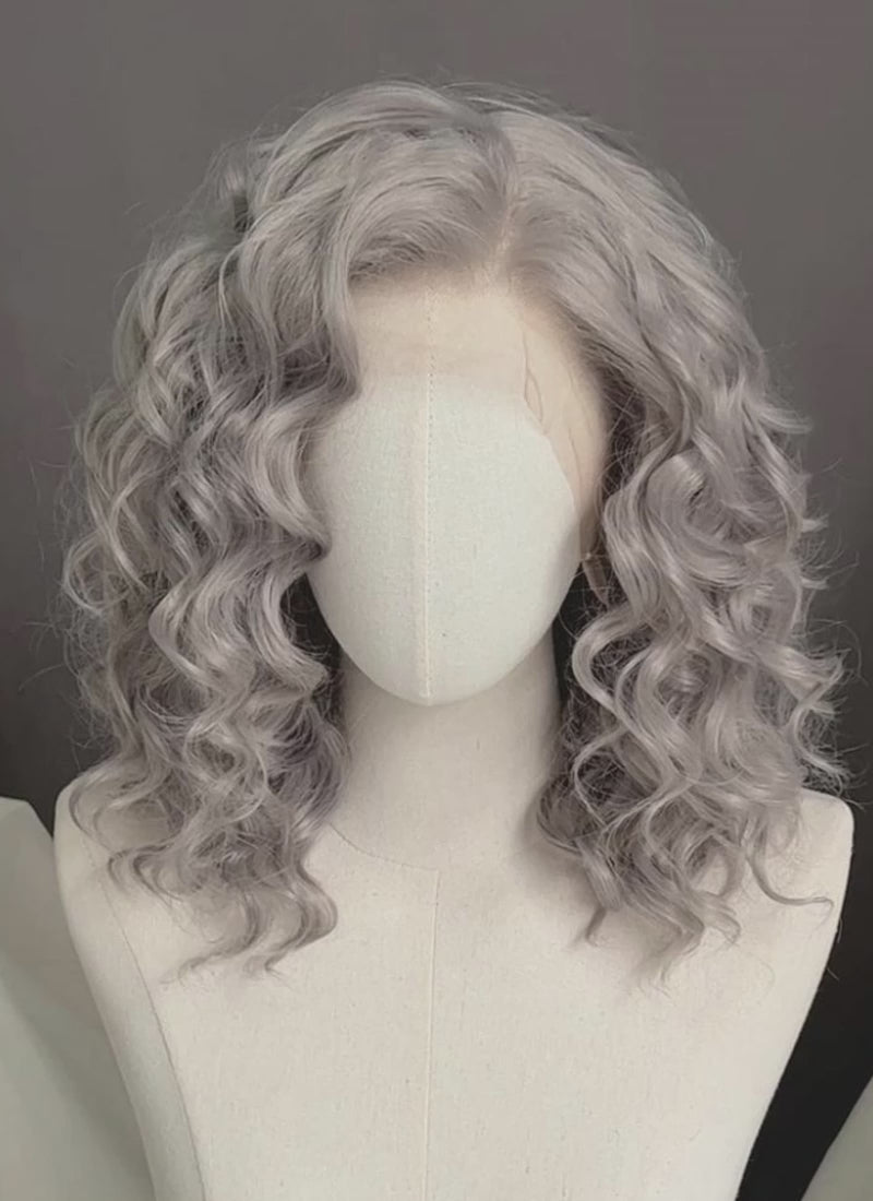 Grey Wavy Lace Front Synthetic Hair Wig LW4036