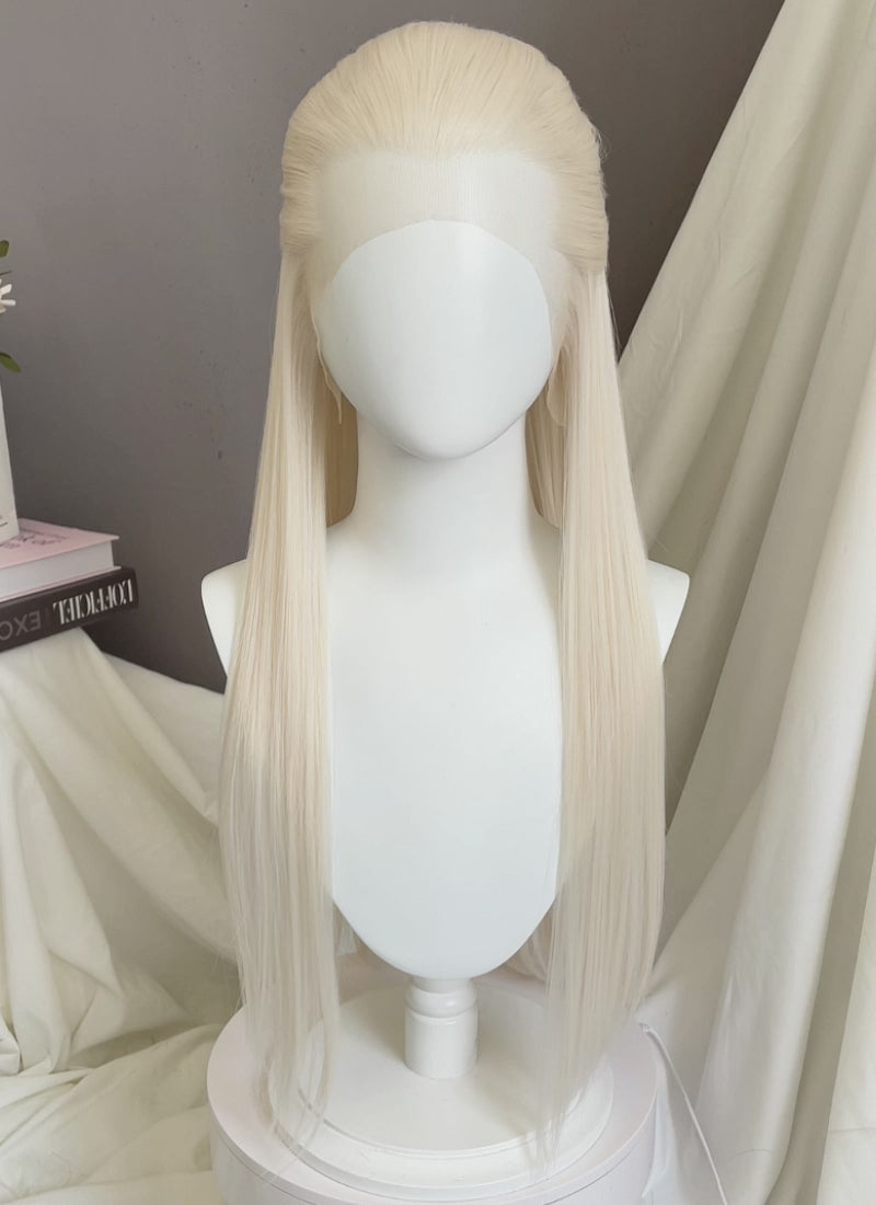 Platinum Blonde Straight Lace Front Synthetic Men's Wig LF3270F (Customisable)