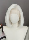 Pure White Straight Bob Lace Front Synthetic Wig LFK5568