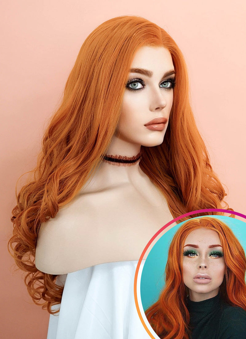 Long curly shop ginger wig uk