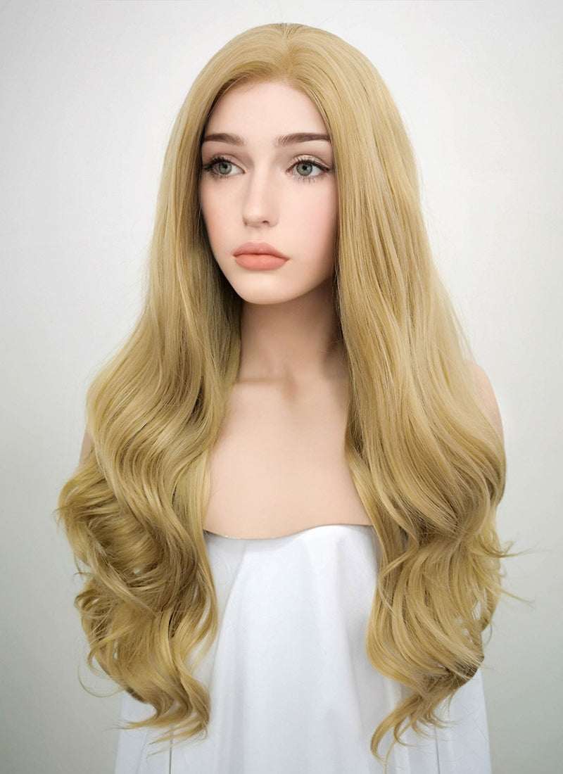 Wavy Golden Blonde Lace Front Synthetic Wig LF119 Wig Is Fashion