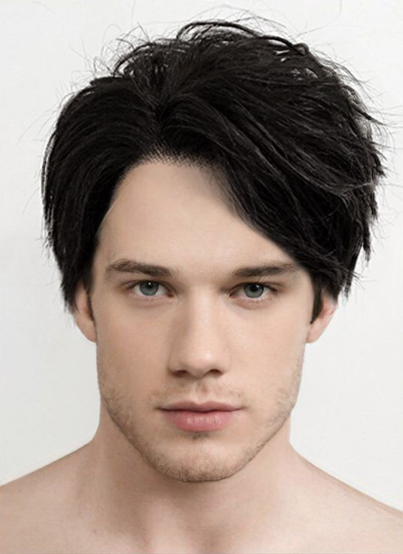 Black Straight Pixie Lace Front Synthetic Men Wig LF1312B Wig Is Fashion