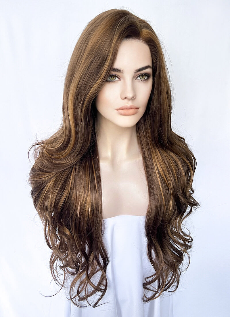 Brunette Wavy Lace Front Synthetic Wig LF1321