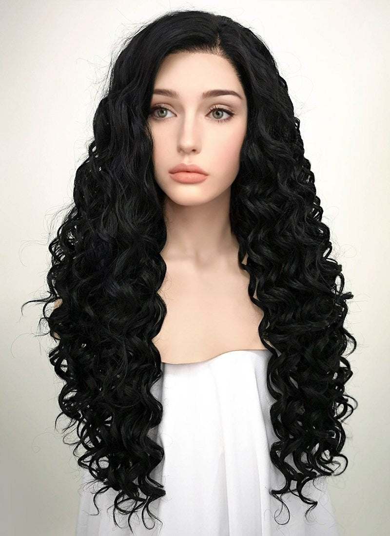 Spiral Curly Black Lace Front Synthetic Wig LF166 Wig Is Fashion