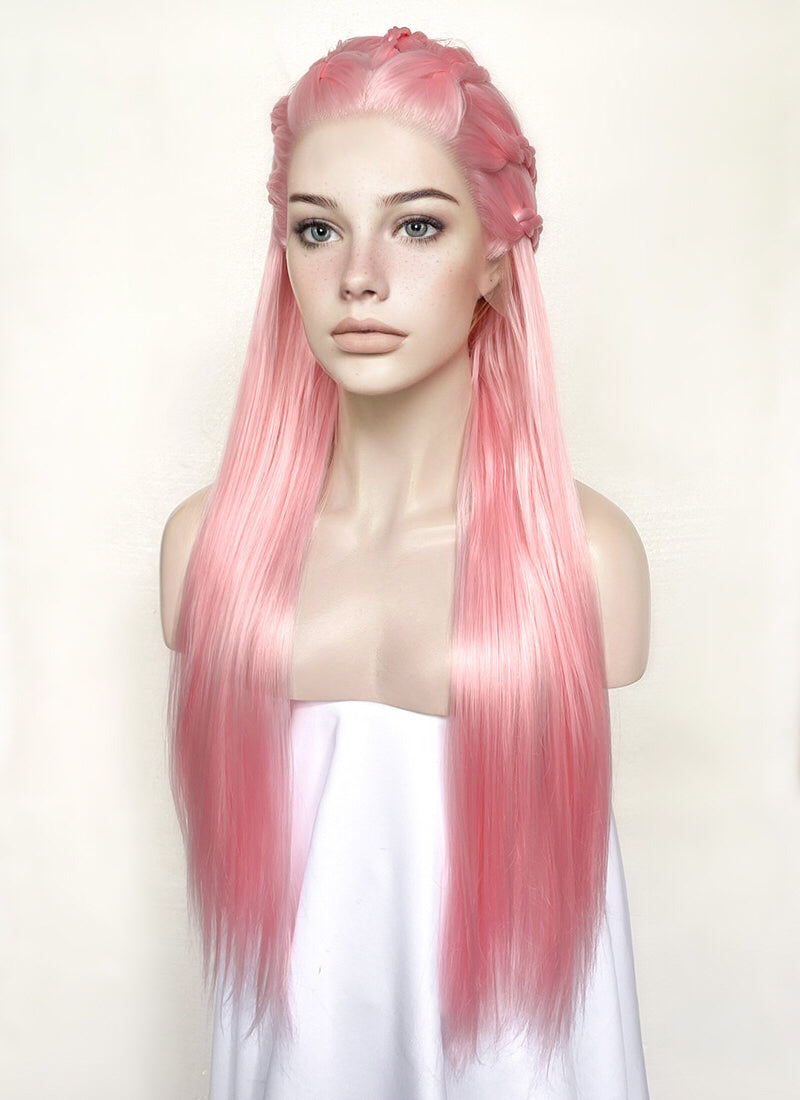 Long pink cheap wig cosplay