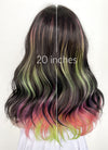 Black Rainbow Color Wavy Lace Front Synthetic Wig LF3286